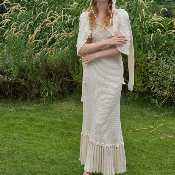 Lace Made Dresses & Skirts - Grape Hyacinth Vine Dress & Cardigan Set (large)